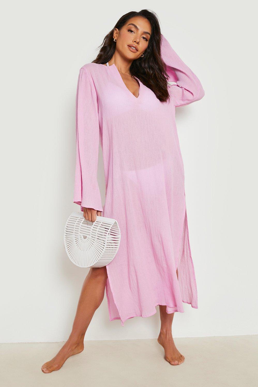 Cheesecloth Maxi Beach Cover Up Dress boohoo AU